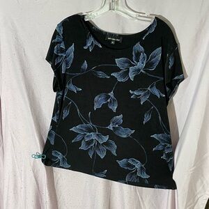 Briggs New York Black and Blue Floral Mini Dress